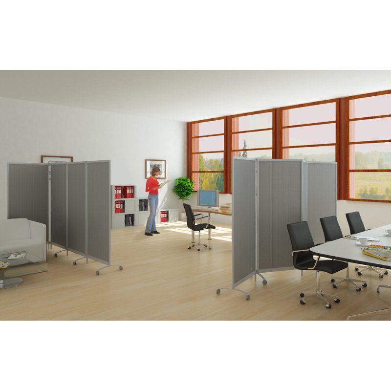PAPERFLOW système de cloison mobile CR01x2.00, 2 éléments, transparent, 760×440×1700 mm